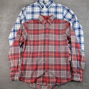 Lands End Mens Traditional Fit Plaid Flannel Button Down Shirt Size M Lot‎ of 2